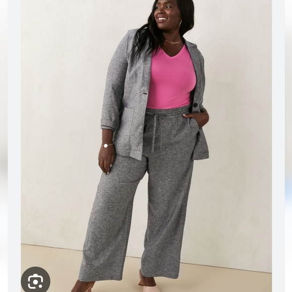 Linen Blend Wide Leg Pants - 2X - Picture 1 of 15